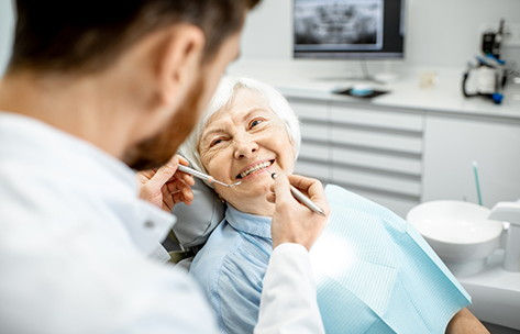 Senior woman at a dental checkup