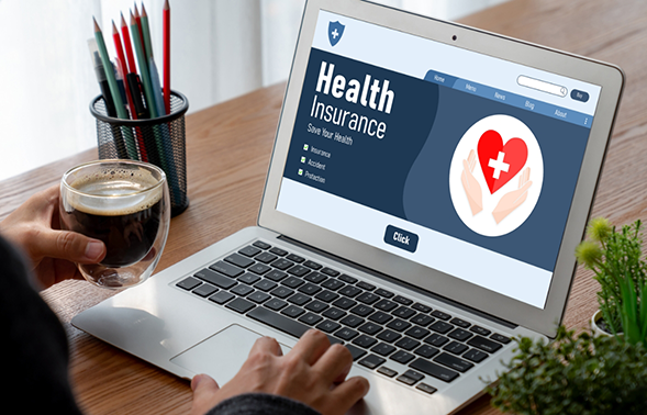 Person looking at a health insurance website