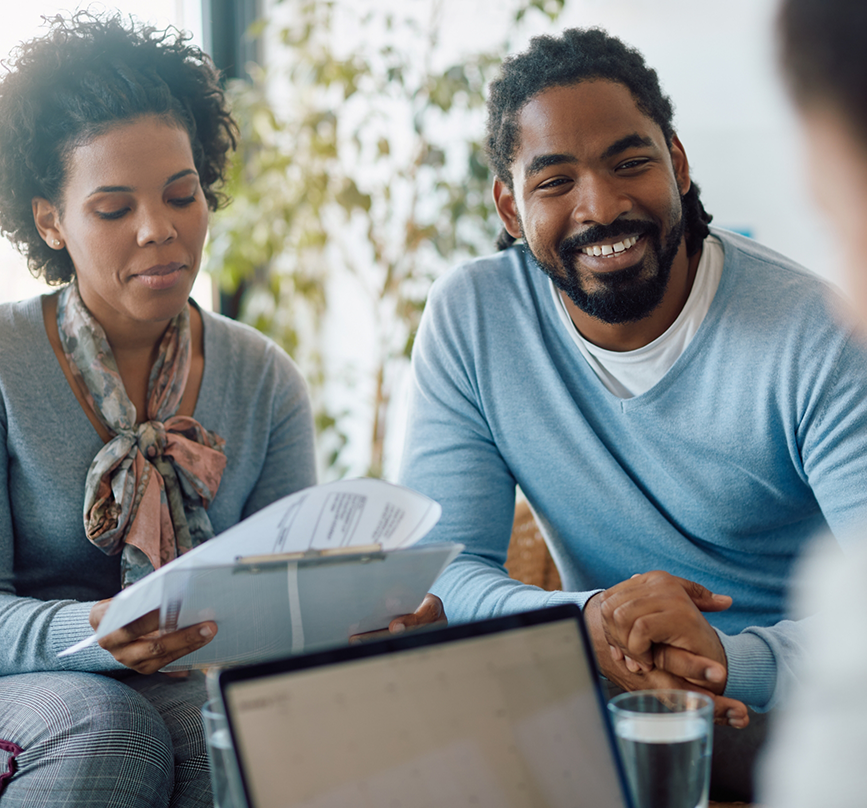 Man and woman at a consultation with an oral surgeon in Prosper