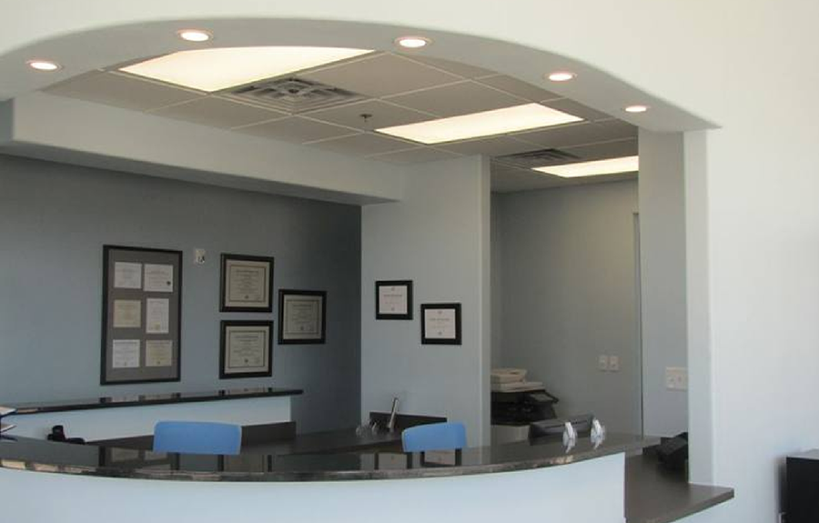 Front desk and reception area